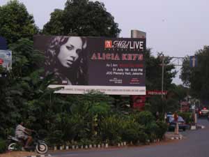 Image of Indonesian Billboard Promoting Alicia Keys Concert